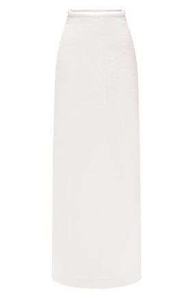Женская льняная юбка JACQUEMUS белого цвета, арт. 211SK02/108114 | Фото 1 (Материал подклада: Вискоза; Длина Ж (юбки, платья, шорты): Макси; Стили: Кэжуэл; Материал внешний: Лен; Женское Кросс-КТ: Юбка-одежда)