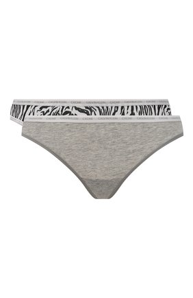 Женские комплект из двух трусов-стрингов CALVIN KLEIN серого цвета по цене 3395 руб., арт. QD3788E | Фото 1 Женские комплект из двух трусов-стрингов CALVIN KLEIN серого цвета, арт. QD3788E | Фото 1