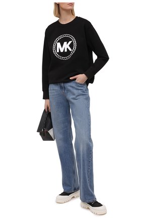 Женский хлопковый свитшот MICHAEL MICHAEL KORS черного цвета по цене 16100 руб., арт. MH05MUXBDD | Фото 2 Женский хлопковый свитшот MICHAEL MICHAEL KORS черного цвета, арт. MH05MUXBDD | Фото 2