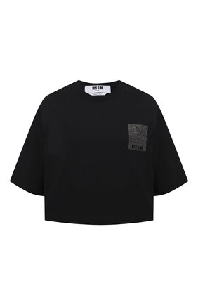 Женская хлопковая футболка MSGM черного цвета по цене 13150 руб., арт. 3041MDM105 217298 | Фото 1 Женская хлопковая футболка MSGM черного цвета, арт. 3041MDM105 217298 | Фото 1