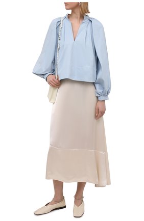 Женская юбка из вискозы JIL SANDER кремвого цвета по цене 95050 руб., арт. JSPS351006-WS380800 | Фото 2 Женская юбка из вискозы JIL SANDER кремвого цвета, арт. JSPS351006-WS380800 | Фото 2