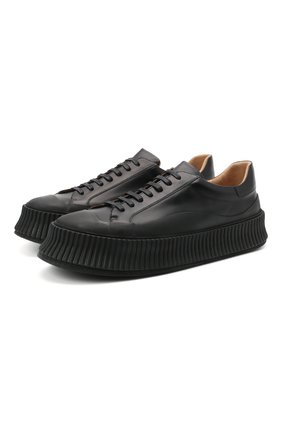 Мужские кожаные кеды JIL SANDER черного цвета по цене 48350 руб., арт. JI32535A-12280 | Фото 1 Мужские кожаные кеды JIL SANDER черного цвета, арт. JI32535A-12280 | Фото 1 (Материал внутренний: Натуральная кожа; Подошва: Массивная; Материал внешний: Кожа)