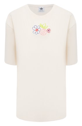 Женская хлопковая футболка ADIDAS ORIGINALS бежевого цвета по цене 3020 руб., арт. GP3497 | Фото 1 Женская хлопковая футболка ADIDAS ORIGINALS бежевого цвета, арт. GP3497 | Фото 1