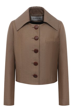 Женский жакет из шерсти и льна LANVIN темно-бежевого цвета по цене 158500 руб., арт. RW-JA718U-4797-P21 | Фото 1 Женский жакет из шерсти и льна LANVIN темно-бежевого цвета, арт. RW-JA718U-4797-P21 | Фото 1