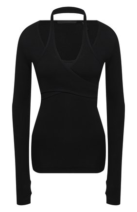 Женский хлопковый пуловер HELMUT LANG черного цвета по цене 23250 руб., арт. K10HW513 | Фото 1 Женский хлопковый пуловер HELMUT LANG черного цвета, арт. K10HW513 | Фото 1