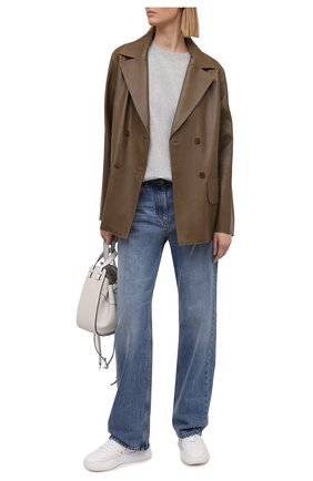 Женская хлопковая футболка HELMUT LANG серого цвета по цене 13700 руб., арт. K10DW505 | Фото 2 Женская хлопковая футболка HELMUT LANG серого цвета, арт. K10DW505 | Фото 2