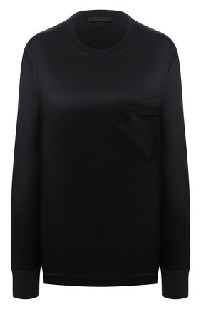 Женская шелковый лонгслив HELMUT LANG черного цвета по цене 25950 руб., арт. K10DW502 | Фото 1 Женская шелковый лонгслив HELMUT LANG черного цвета, арт. K10DW502 | Фото 1