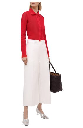 Женские хлопковые брюки VALENTINO белого цвета по цене 127500 руб., арт. VB3RB47575Y | Фото 2 Женские хлопковые брюки VALENTINO белого цвета, арт. VB3RB47575Y | Фото 2