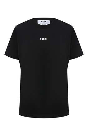 Женская хлопковая футболка MSGM черного цвета по цене 9300 руб., арт. 3041MDM100 217298 | Фото 1 Женская хлопковая футболка MSGM черного цвета, арт. 3041MDM100 217298 | Фото 1