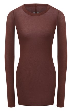 Женский пуловер из вискозы и шелка RICK OWENS коричневого цвета по цене 28200 руб., арт. RP21S3202/RC | Фото 1 Женский пуловер из вискозы и шелка RICK OWENS коричневого цвета, арт. RP21S3202/RC | Фото 1