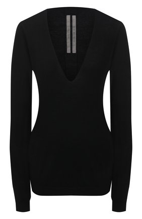 Женский кашемировый пуловер RICK OWENS черного цвета по цене 54700 руб., арт. RP21S3623/WS | Фото 1 Женский кашемировый пуловер RICK OWENS черного цвета, арт. RP21S3623/WS | Фото 1