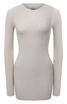 Женский шерстяной пуловер RICK OWENS светло-серого цвета по цене 39950 руб., арт. RP21S3621/RIBM | Фото 1 Женский шерстяной пуловер RICK OWENS светло-серого цвета, арт. RP21S3621/RIBM | Фото 1