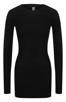 Женский шерстяной пуловер RICK OWENS черного цвета по цене 39950 руб., арт. RP21S3621/RIBM | Фото 1 Женский шерстяной пуловер RICK OWENS черного цвета, арт. RP21S3621/RIBM | Фото 1