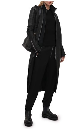 Женский шерстяной пуловер RICK OWENS черного цвета по цене 39950 руб., арт. RP21S3621/RIBM | Фото 2 Женский шерстяной пуловер RICK OWENS черного цвета, арт. RP21S3621/RIBM | Фото 2
