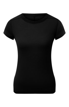 Женская футболка из вискозы и шелка RICK OWENS черного цвета по цене 25650 руб., арт. RP21S3235/JS | Фото 1 Женская футболка из вискозы и шелка RICK OWENS черного цвета, арт. RP21S3235/JS | Фото 1