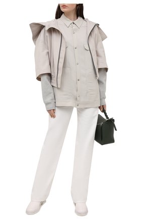 Женская куртка RICK OWENS светло-серого цвета по цене 112500 руб., арт. RP21S3736/TS | Фото 2 Женская куртка RICK OWENS светло-серого цвета, арт. RP21S3736/TS | Фото 2