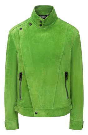 Женская замшевая куртка TOM FORD зеленого цвета, арт. CSL675-LEX226 | Фото 1 (Кросс-КТ: Куртка; Материал внешний: Замша, Натуральная кожа; Рукава: Длинные; Стили: Гламурный; Региональные ограничения белый список (Axapta Mercury): RU; Женское Кросс-КТ: Замша и кожа; Длина (верхняя одежда): Короткие; Материал подклада: Купро)