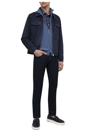 Мужские кожаные слипоны SANTONI темно-синего цвета по цене 33700 руб., арт. MBCD21439BARCMMDU55 | Фото 2 Мужские кожаные слипоны SANTONI темно-синего цвета, арт. MBCD21439BARCMMDU55 | Фото 2