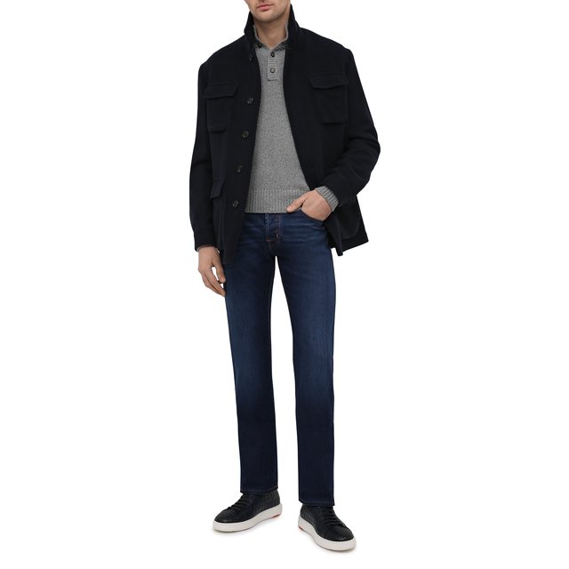 фото Кожаные кеды santoni