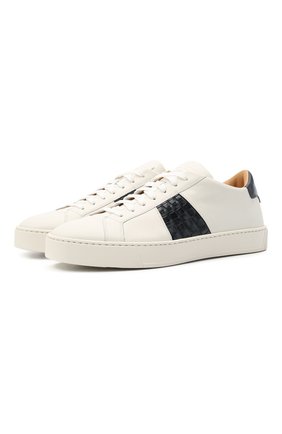 Мужские кожаные кеды SANTONI белого цвета по цене 47900 руб., арт. MBGL21446PNNMDSPI50 | Фото 1 Мужские кожаные кеды SANTONI белого цвета, арт. MBGL21446PNNMDSPI50 | Фото 1