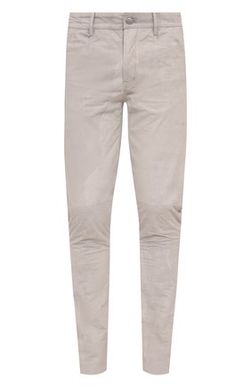 Мужские кожаные брюки RICK OWENS светло-серого цвета, арт. RU21S6393/LBA | Фото 1 (Длина (брюки, джинсы): Стандартные; Случай: Повседневный; Стили: Минимализм; Материал внешний: Натуральная кожа)