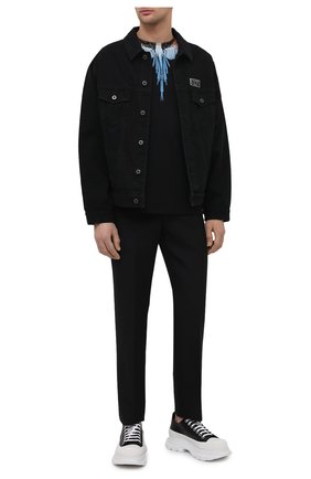 Мужская хлопковая футболка MARCELO BURLON черного цвета по цене 21250 руб., арт. CMAA018R21JER001 | Фото 2 Мужская хлопковая футболка MARCELO BURLON черного цвета, арт. CMAA018R21JER001 | Фото 2