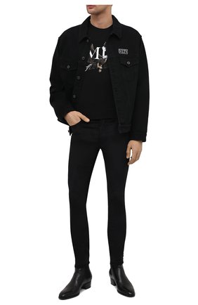 Мужские брюки AMIRI черного цвета, арт. MPS001-001 | Фото 2 (Материал внешний: Синтетический материал, Хлопок; Стили: Гранж; Длина (брюки, джинсы): Стандартные; Случай: Повседневный)