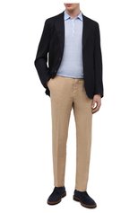 Мужские льняные брюки 120% LINO бежевого цвета, арт. T0M2411/0253/000 | Фото 2 (Длина (брюки, джинсы): Стандартные; Случай: Повседневный; Материал внешний: Лен; Стили: Кэжуэл)
