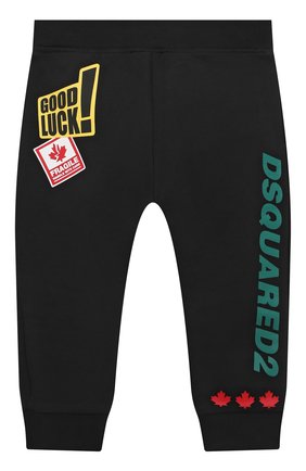 Детские хлопковые джоггеры DSQUARED2 черного цвета по цене 18050 руб., арт. DQ0218-D00J7 | Фото 2 Детские хлопковые джоггеры DSQUARED2 черного цвета, арт. DQ0218-D00J7 | Фото 2