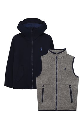 Детского ветровка с жилетом POLO RALPH LAUREN синего цвета по цене 16850 руб., арт. 322832103 | Фото 1 Детского ветровка с жилетом POLO RALPH LAUREN синего цвета, арт. 322832103 | Фото 1 (Материал внешний: Синтетический материал, Хлопок; Рукава: Длинные; Материал подклада: Синтетический материал; Ростовка одежда: 5 лет | 110 см, 6 лет | 116 см, 7 лет | 122 см)