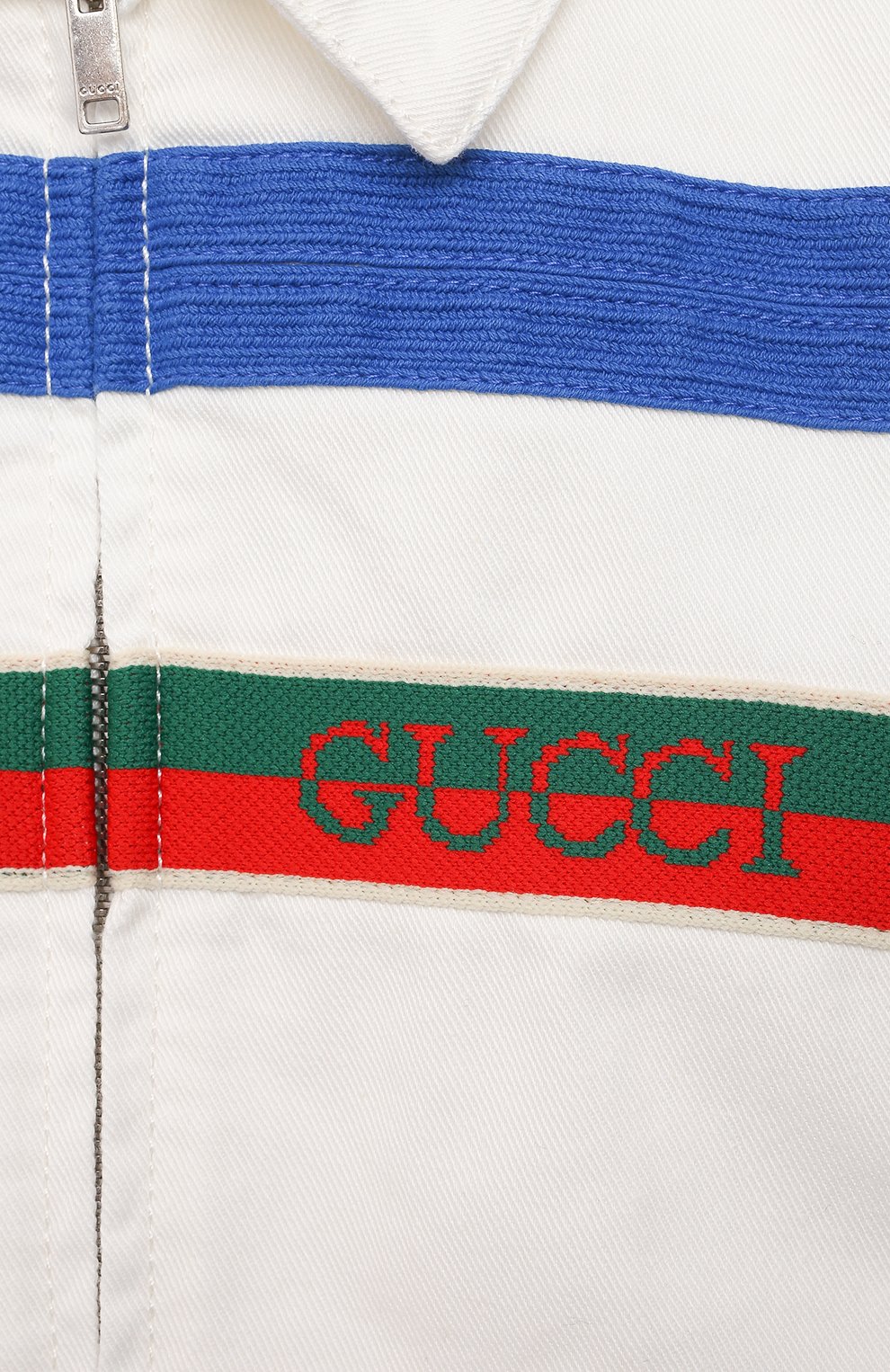 Детского хлопковый бомбер GUCCI белого цвета по цене 43500 руб., арт. 638156/XDBJL | Фото 3 Детского хлопковый бомбер GUCCI белого цвета, арт. 638156/XDBJL | Фото 3
