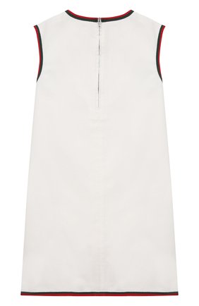 Детское хлопковое платье GUCCI белого цвета по цене 39100 руб., арт. 652427/XDBKQ | Фото 2 Детское хлопковое платье GUCCI белого цвета, арт. 652427/XDBKQ | Фото 2 (Девочки Кросс-КТ: Платье-одежда; Случай: Повседневный; Материал внешний: Хлопок; Рукава: Короткие; Ростовка одежда: 10 - 11 лет | 140 - 146см, 5 лет | 110 см, 6 лет | 116 см, 8 лет | 128 см)