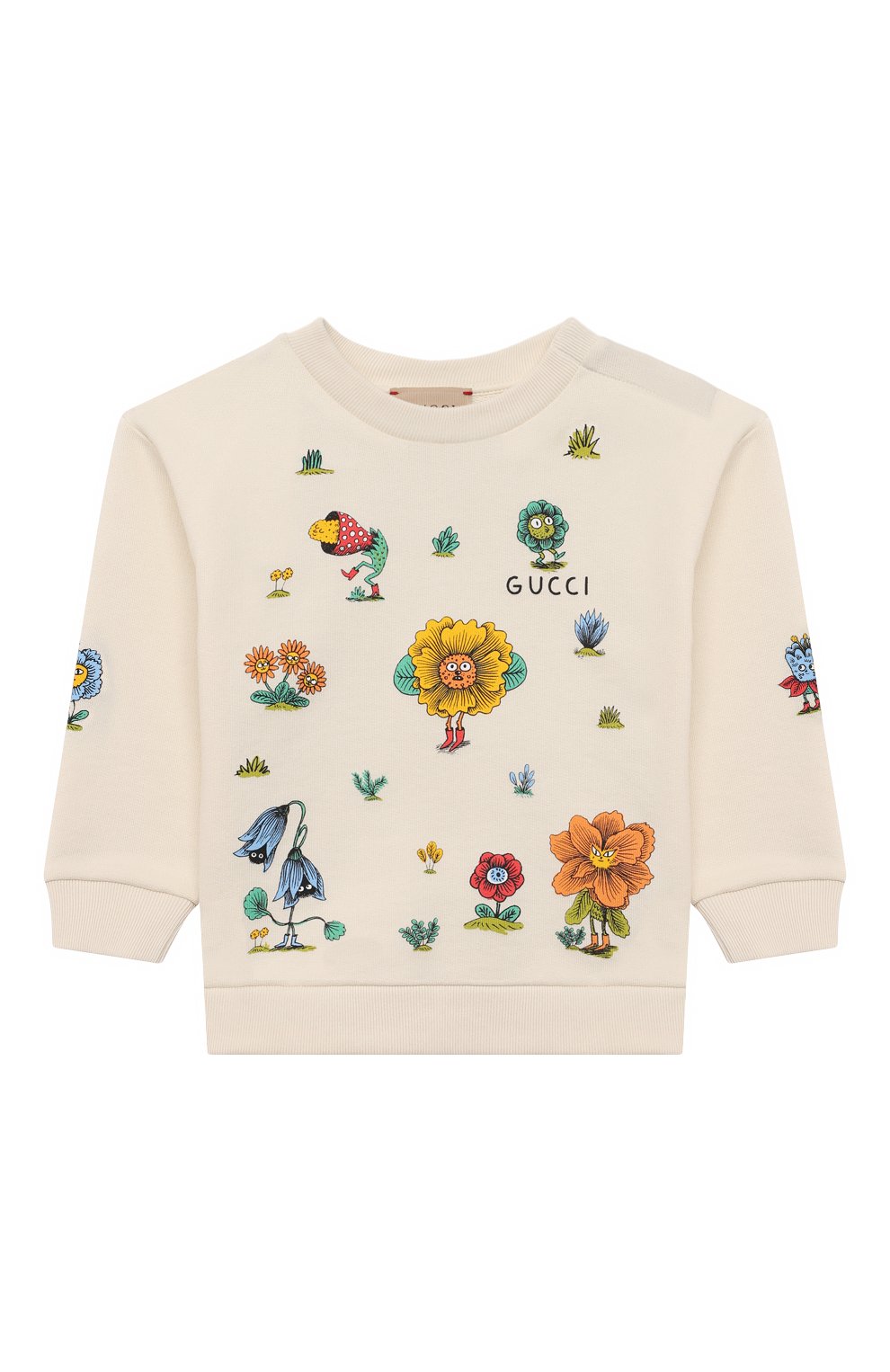 Детский хлопковый свитшот GUCCI белого цвета, арт. 631333/XJC91 | Фото 1
