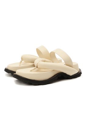 Женские кожаные сандалии JIL SANDER белого цвета по цене 52800 руб., арт. JS36046A-13010 | Фото 1 Женские кожаные сандалии JIL SANDER белого цвета, арт. JS36046A-13010 | Фото 1 (Материал внутренний: Натуральная кожа; Подошва: Платформа; Каблук высота: Низкий)