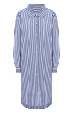 Женское хлопковое платье DRIES VAN NOTEN голубого цвета по цене 54950 руб., арт. 211-11057-2160 | Фото 1 Женское хлопковое платье DRIES VAN NOTEN голубого цвета, арт. 211-11057-2160 | Фото 1 (Материал внешний: Хлопок; Случай: Повседневный; Длина Ж (юбки, платья, шорты): До колена; Женское Кросс-КТ: Платье-одежда, платье-рубашка; Стили: Спорт-шик; Рукава: Длинные; Региональные ограничения белый список (Axapta Mercury): RU)