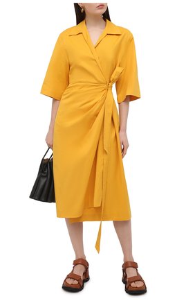 Женское хлопковое платье DRIES VAN NOTEN оранжевого цвета по цене 95600 руб., арт. 211-11009-2331 | Фото 2 Женское хлопковое платье DRIES VAN NOTEN оранжевого цвета, арт. 211-11009-2331 | Фото 2