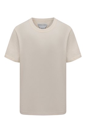 Женская хлопковая футболка BOTTEGA VENETA светло-бежевого цвета по цене 33950 руб., арт. 649060/VF1U0 | Фото 1 Женская хлопковая футболка BOTTEGA VENETA светло-бежевого цвета, арт. 649060/VF1U0 | Фото 1
