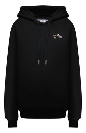 Женский хлопковое худи OFF-WHITE черного цвета по цене 58050 руб., арт. 0WBB035R21JER003 | Фото 1 Женский хлопковое худи OFF-WHITE черного цвета, арт. 0WBB035R21JER003 | Фото 1