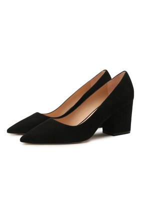 Женские замшевые туфли luna STUART WEITZMAN черного цвета по цене 34950 руб., арт. S0474 | Фото 1 Женские замшевые туфли luna STUART WEITZMAN черного цвета, арт. S0474 | Фото 1