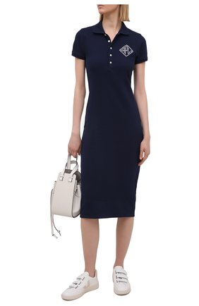 Женское хлопковое платье POLO RALPH LAUREN синего цвета по цене 18350 руб., арт. 211827932 | Фото 2 Женское хлопковое платье POLO RALPH LAUREN синего цвета, арт. 211827932 | Фото 2