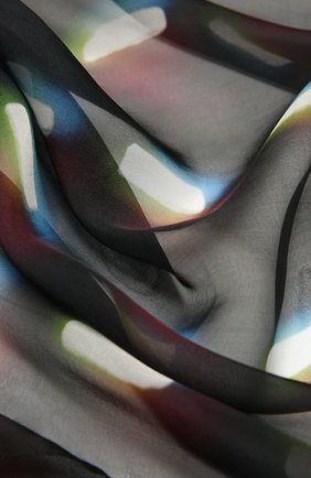 Женский шелковый шарф DRIES VAN NOTEN черного цвета, арт. 211-11303-001 | Фото 2 (Материал: Текстиль, Шелк)