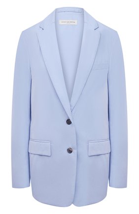 Женский хлопковый жакет DRIES VAN NOTEN голубого цвета по цене 93250 руб., арт. 211-10411-2228 | Фото 1 Женский хлопковый жакет DRIES VAN NOTEN голубого цвета, арт. 211-10411-2228 | Фото 1 (Рукава: Длинные; Материал внешний: Хлопок; Длина (для топов): Удлиненные; Материал подклада: Хлопок; Случай: Повседневный; Женское Кросс-КТ: Жакет-одежда; 1-2-бортные: Однобортные; Стили: Кэжуэл; Региональные ограничения белый список (Axapta Mercury): RU)
