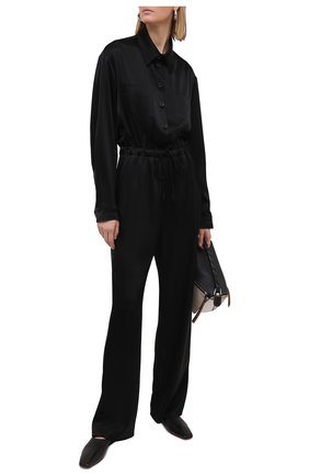 Женский комбинезон NANUSHKA черного цвета по цене 76200 руб., арт. 0DELLA_BLACK_SLIP SATIN | Фото 2 Женский комбинезон NANUSHKA черного цвета, арт. 0DELLA_BLACK_SLIP SATIN | Фото 2