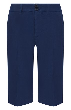 Женские льняные шорты 120% LINO синего цвета по цене 19700 руб., арт. T0W2153/0253/000 | Фото 1 Женские льняные шорты 120% LINO синего цвета, арт. T0W2153/0253/000 | Фото 1