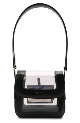 Женская сумка la prima GIORGIO ARMANI черного цвета, арт. Y1E138/YJ09A | Фото 1 (Сумки-технические: Сумки top-handle; Материал: Натуральная кожа; Размер: mini; Ремень/цепочка: На ремешке)