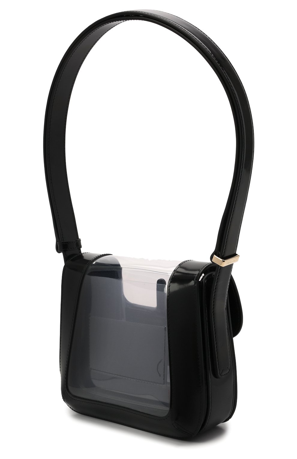 Женская сумка la prima GIORGIO ARMANI черного цвета, арт. Y1E138/YJ09A | Фото 3 (Сумки-технические: Сумки top-handle; Материал: Натуральная кожа; Размер: mini; Ремень/цепочка: На ремешке)
