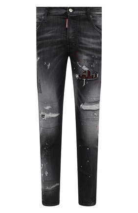 Мужские джинсы DSQUARED2 темно-серого цвета по цене 75900 руб., арт. S74LB0926/S30503 | Фото 1 Мужские джинсы DSQUARED2 темно-серого цвета, арт. S74LB0926/S30503 | Фото 1 (Материал внешний: Хлопок, Деним; Длина (брюки, джинсы): Стандартные; Стили: Панк, Гранж; Силуэт М (брюки): Узкие; Детали: Потертости; Кросс-КТ: Деним)
