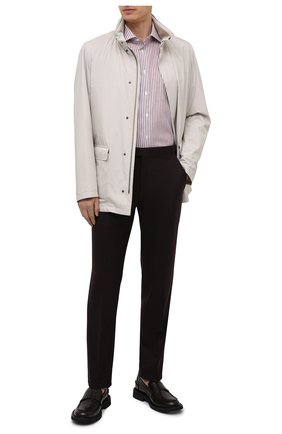 Мужская сорочка из хлопка и льна BRIONI коричневого цвета по цене 54500 руб., арт. RCA10N/P005R | Фото 2 Мужская сорочка из хлопка и льна BRIONI коричневого цвета, арт. RCA10N/P005R | Фото 2 (Длина (для топов): Стандартные; Материал внешний: Лен, Хлопок; Рукава: Длинные; Случай: Формальный; Принт: Полоска; Стили: Классический; Рубашки М: Regular Fit; Манжеты: На пуговицах; Воротник: Акула; Региональные ограничения белый список (Axapta Mercury): RU)