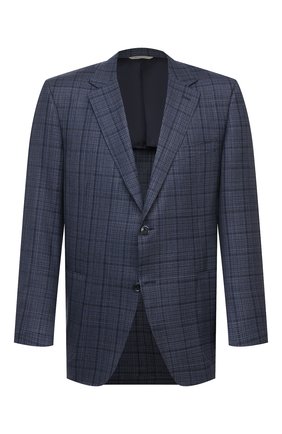 Мужской шерстяной пиджак CANALI темно-синего цвета по цене 158000 руб., арт. 23288/CF01733/116/60-64 | Фото 1 Мужской шерстяной пиджак CANALI темно-синего цвета, арт. 23288/CF01733/116/60-64 | Фото 1 (Материал подклада: Купро; Материал внешний: Шерсть; Рукава: Длинные; Длина (для топов): Стандартные; 1-2-бортные: Однобортные; Случай: Формальный; Стили: Классический; Пиджаки М: Прямой)