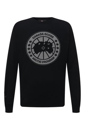 Мужской шерстяной джемпер CANADA GOOSE черного цвета по цене 76550 руб., арт. 8807MC | Фото 1 Мужской шерстяной джемпер CANADA GOOSE черного цвета, арт. 8807MC | Фото 1 (Длина (для топов): Стандартные; Рукава: Длинные; Материал внешний: Шерсть; Мужское Кросс-КТ: Джемперы; Стили: Кэжуэл; Вырез: Круглый; Принт: С принтом)
